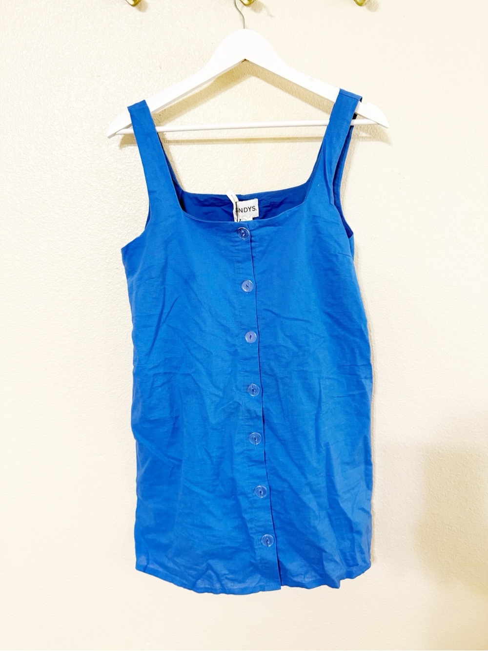 SNDYS. Revolve Shelley Button Front Cotton Linen Mini Shift Dress Size Medium - Picture 5 of 7